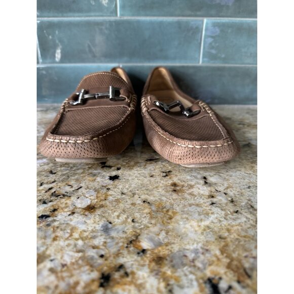 Men's 1901 Brown Suede Leather Driving Moccasins Loafers Size 7.5M - Picture 8 of 10